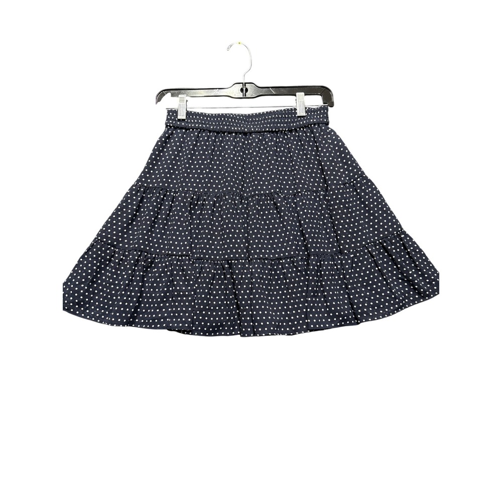 Michael Kors Polka Dot Skirt Women XS Navy White Tiered Ruffle